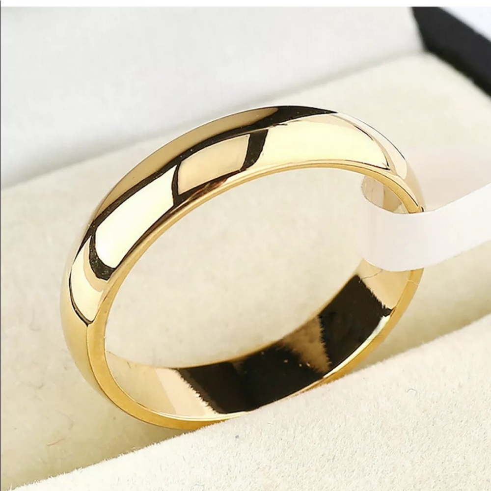 3 for $25 4mm Stainless Wedding Band Ring Gold